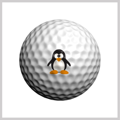 Chill Penguin Golfdotz Design on Golf Ball