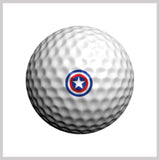 Patriot Star Golfdotz Design on Golf Ball 