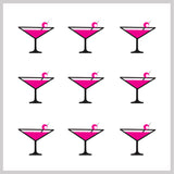 1 Sheet of Pink Cocktails Golfdotz 