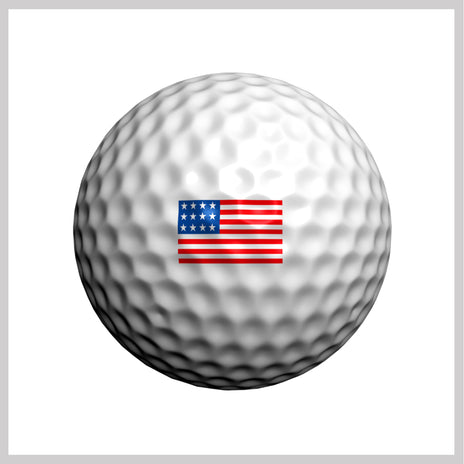 US Flag Golfdotz Design on Golf Ball 