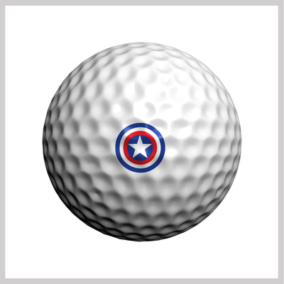 Patriotic Star Golfdotz Design on Golf Ball 