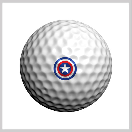 Patriotic Star Golfdotz Design on Golf Ball 