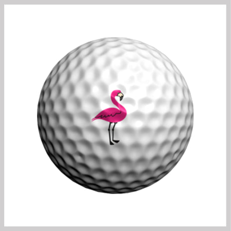 Flamingo Golfdotz Design on Golf Ball 