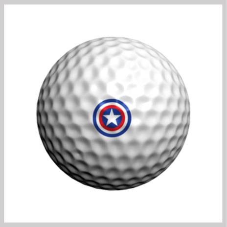 Patriot Star Golfdotz Design on Golf Ball 