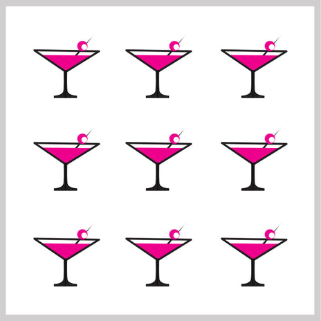 1 Sheet of Pink Cocktails Golfdotz 