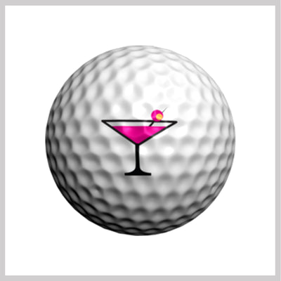 Pink Cocktails Golfdotz Design on Golf Ball