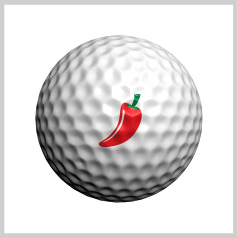 Red Chili Pepper Golfdotz Design on Golf Ball 